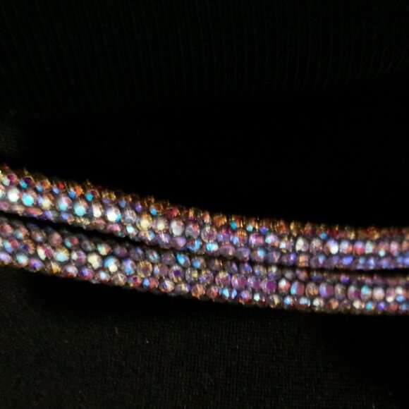 New Eddie Valentin Black Cropped Oversize Sparkly Crystals Studs Heart Hoodie M - Picture 5 of 10